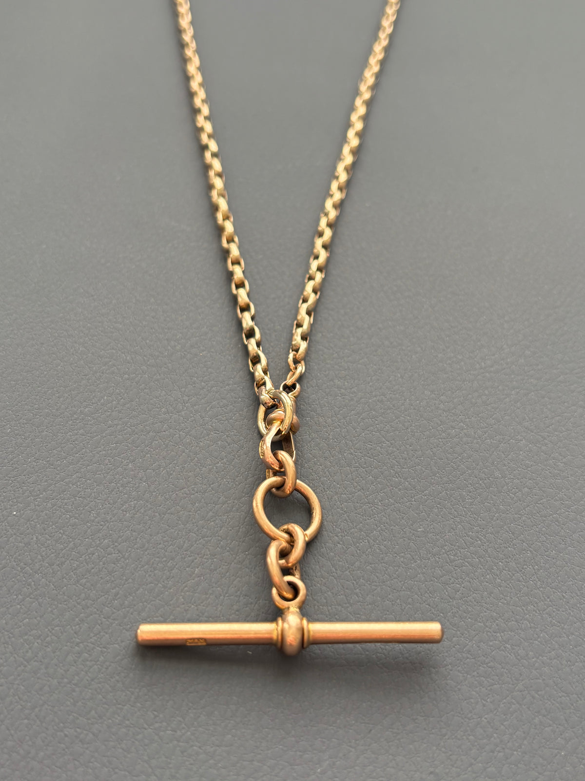 Vintage 9k Gold Guard Chain with Swivel Clip & T-Bar