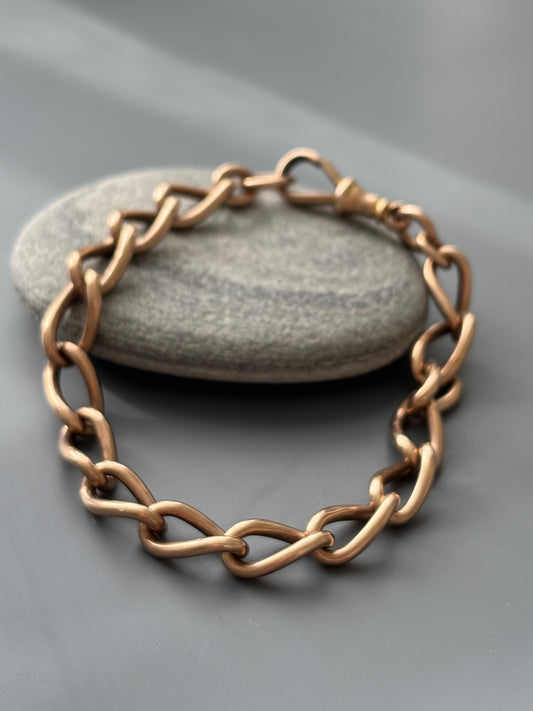 Antique 9k Gold Large Link Bracelet
