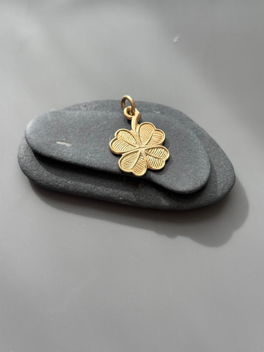 Vintage 9k Gold 4 Leaf Clover Good Luck Charm