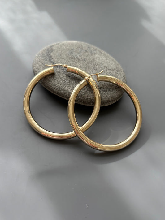 Vintage 9k Gold Hoop Earrings